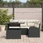 Conjunto de Sofá de Jardín de 5 Piezas con Cojines Negro Poliratán | Foro24.es | Tu tienda online para hogar, jardín y más Foro24.es
