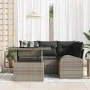 Set de Sofá de Jardín de 5 Piezas con Cojines Gris Poliratán de , Sofás de exterior - Ref: Foro24-3348635, Precio: 375,89 €, ...