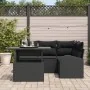 Juego de Sofá de Jardín de 5 Piezas con Cojines, Negro de Poliratán by , Outdoor sofas - Ref: Foro24-3348639, Price: 400,72 €...