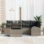 Juego de Sofá de Jardín de 6 Piezas con Cojines Gris Rattan Polímero by , Outdoor sofas - Ref: Foro24-3348645, Price: 428,39 ...