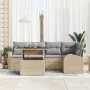 conjunto de sofá de jardín de 6 piezas con cojines beige de ratán sintético von , Outdoor-Sofas - Ref: Foro24-3348646, Preis:...
