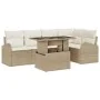 Conjunto de Sofá de Jardín de 6 Piezas con Cojines Beige de Rattan | Foro24.es | Tu tienda online para hogar, jardín y más Foro24.es