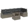 Set de Sofá de Jardín de 7 Piezas con Cojines Grises de Polirratán by , Outdoor sofas - Ref: Foro24-3348655, Price: 480,64 €,...