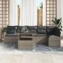 Set de Sofá de Jardín de 7 Piezas con Cojines Grises de Polirratán by , Outdoor sofas - Ref: Foro24-3348655, Price: 480,64 €,...