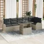Juego de Sofá de Jardín de 7 Piezas con Cojines Gris Claro Poliratán de , Sofás de exterior - Ref: Foro24-3348658, Precio: 55...