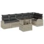 Juego de Sofá de Jardín de 7 Piezas con Cojines Gris Claro Poliratán de , Sofás de exterior - Ref: Foro24-3348658, Precio: 55...
