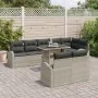Juego de Sofá de Jardín de 9 Piezas con Cojines de Ratán Poli Gris Claro by , Outdoor sofas - Ref: Foro24-3348668, Price: 713...
