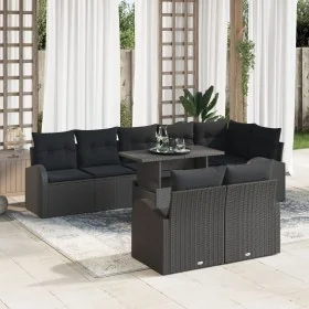Conjunto de Sofá de Jardín de 9 Piezas con Cojines Negro Ratan Poligonal von , Outdoor-Sofas - Ref: Foro24-3348669, Preis: 67...