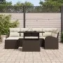 Conjunto de Sofás de Jardín de 7 Piezas con Cojines Marrón de Ratán Poliéster de , Sofás de exterior - Ref: Foro24-3348674, P...
