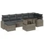 Conjunto de Sofá de Jardín de 8 Piezas con Cojines Gris Ratán Poliéster by , Outdoor sofas - Ref: Foro24-3348685, Price: 524,...
