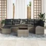 Conjunto de Sofá de Jardín de 8 Piezas con Cojines Gris Ratán Poliéster by , Outdoor sofas - Ref: Foro24-3348685, Price: 524,...