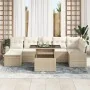 Conjunto de Sofás de Jardín de 8 Piezas con Cojines Beige de Rattan Poliéster | Foro24.es | Tu tienda online para hogar, jardín y más Foro24.es