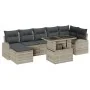 Juego de Sofás de Jardín de 8 Piezas con Cojines de Ratán Poliratán Gris Claro by , Outdoor sofas - Ref: Foro24-3348688, Pric...