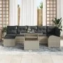 Juego de Sofás de Jardín de 8 Piezas con Cojines de Ratán Poliratán Gris Claro by , Outdoor sofas - Ref: Foro24-3348688, Pric...