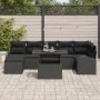 Juego de sofá de jardín de 8 piezas con almohadas, negro, ratán sintético by , Outdoor sofas - Ref: Foro24-3348689, Price: 55...