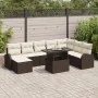 Juego de Sofá de Jardín de 9 Piezas con Cojines Marrón Poliratán by , Outdoor sofas - Ref: Foro24-3348694, Price: 631,95 €, D...