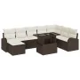 Juego de Sofá de Jardín de 9 Piezas con Cojines Marrón Poliratán by , Outdoor sofas - Ref: Foro24-3348694, Price: 631,95 €, D...