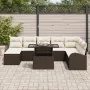 Juego de Sofá de Jardín de 9 Piezas con Cojines Marrón Poliratán by , Outdoor sofas - Ref: Foro24-3348694, Price: 631,95 €, D...