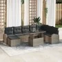 Conjunto de Sofá de Jardín de 9 Piezas con Cojines Gris Poliratán by , Outdoor sofas - Ref: Foro24-3348695, Price: 575,10 €, ...