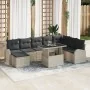 Juego de Sofá de Jardín de 9 Piezas con Cojines Beig Claro Rattan Poliéster von , Outdoor-Sofas - Ref: Foro24-3348698, Preis:...