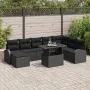 Conjunto de Sofá de Jardín de 9 Piezas con Cojines Negro de Ratán Polivinílico by , Outdoor sofas - Ref: Foro24-3348699, Pric...