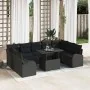 Conjunto de Sofás de Jardín de 10 Piezas con Cojines Negro Poliratán by , Outdoor sofas - Ref: Foro24-3348709, Price: 676,80 ...