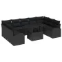 Conjunto de Sofás de Jardín de 10 Piezas con Cojines Negro Poliratán by , Outdoor sofas - Ref: Foro24-3348709, Price: 676,80 ...