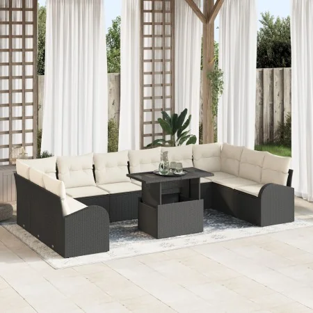 Conjunto de Sofás de Jardín de 11 Piezas Negro de Poliratán | Foro24.es | Tu tienda online para hogar, jardín y más Foro24.es
