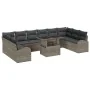 Juego de Sofá de Jardín de 11 Piezas con Cojines Gris Poliratán by , Outdoor sofas - Ref: Foro24-3348715, Price: 697,18 €, Di...