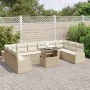 Juego de Sofás de Jardín de 11 Piezas con Cojines Beige Ratán de Polietileno | Foro24.es | Tu tienda online para hogar, jardín y más Foro24.es