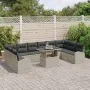 Juego de Sofá de Jardín de 11 Piezas con Cojines Gris Claro Ratán Poli by , Outdoor sofas - Ref: Foro24-3348718, Price: 804,9...