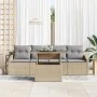 Juego de Sofá de Jardín de 5 Piezas con Cojines Beige Poliratán by , Outdoor sofas - Ref: Foro24-3348906, Price: 367,15 €, Di...
