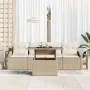 Juego de sofá de jardín de 5 piezas con cojines beige ratán sintético by , Outdoor sofas - Ref: Foro24-3348907, Price: 383,57...