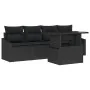 Conjunto de Sofás de Jardín de 5 Piezas con Cojines Negros de Poliratán by , Outdoor sofas - Ref: Foro24-3348909, Price: 366,...