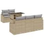 Juego de sofá de jardín de 6 piezas con cojines beige de ratán poliéster von , Outdoor-Sofas - Ref: Foro24-3348916, Preis: 48...