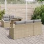 Juego de sofá de jardín de 6 piezas con cojines beige de ratán poliéster von , Outdoor-Sofas - Ref: Foro24-3348916, Preis: 48...