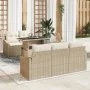 Conjunto de Sofás de Jardín de 6 Piezas con Cojines Beige Ratán Poliéster | Foro24.es | Tu tienda online para hogar, jardín y más Foro24.es