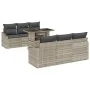 Conjunto de sofá de jardín de 7 piezas con cojines Gris Claro Poliratán | Foro24.es | Tu tienda online para hogar, jardín y más Foro24.es