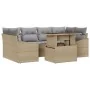 Juego de Sofás de Jardín 7 Piezas con Cojines Beige Ratán PE by , Outdoor sofas - Ref: Foro24-3348936, Price: 497,09 €, Disco...