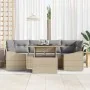 Juego de Sofás de Jardín 7 Piezas con Cojines Beige Ratán PE by , Outdoor sofas - Ref: Foro24-3348936, Price: 497,09 €, Disco...