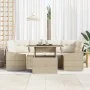 Juego de Sofá de Jardín de 7 Piezas con Cojines Beige Ratán Poli | Foro24.es | Tu tienda online para hogar, jardín y más Foro24.es