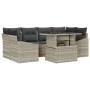 Conjunto de Sofás de Jardín de 7 Piezas con Cojines Gris Claro de Poliratán | Foro24.es | Tu tienda online para hogar, jardín y más Foro24.es