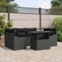 Set de Sofás de Jardín de 7 Piezas con Cojines Negros de Rattan PE de , Sofás de exterior - Ref: Foro24-3348939, Precio: 511,...