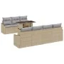 Conjunto de Sofá de Jardín de 8 Piezas con Cojines Beige de Ratán von , Outdoor-Sofas - Ref: Foro24-3348946, Preis: 582,98 €,...
