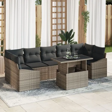 Conjunto de Sofás de Jardín de 8 Piezas con Cojines Gris Ratán Sintético | Foro24.es | Tu tienda online para hogar, jardín y más Foro24.es