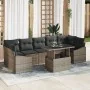 Conjunto de Sofás de Jardín de 8 Piezas con Cojines Gris Ratán Sintético | Foro24.es | Tu tienda online para hogar, jardín y más Foro24.es