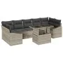 Conjunto de Sofá de Jardín de 8 Piezas con Cojines Gris Claro Poliratán | Foro24.es | Tu tienda online para hogar, jardín y más Foro24.es