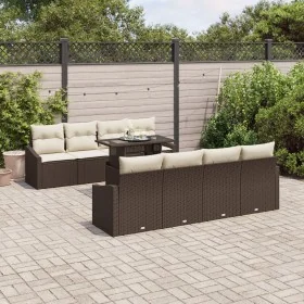 Set de Sofás de Jardín de 9 Piezas con Cojines