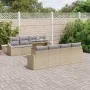 Conjunto de Sofás de Jardín de 9 Piezas con Cojines Beige de Ratán Poliéster by , Outdoor sofas - Ref: Foro24-3348966, Price:...