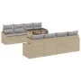 Conjunto de Sofás de Jardín de 9 Piezas con Cojines Beige de Ratán Poliéster by , Outdoor sofas - Ref: Foro24-3348966, Price:...